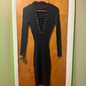 S Long Sleeve Body Con Dress